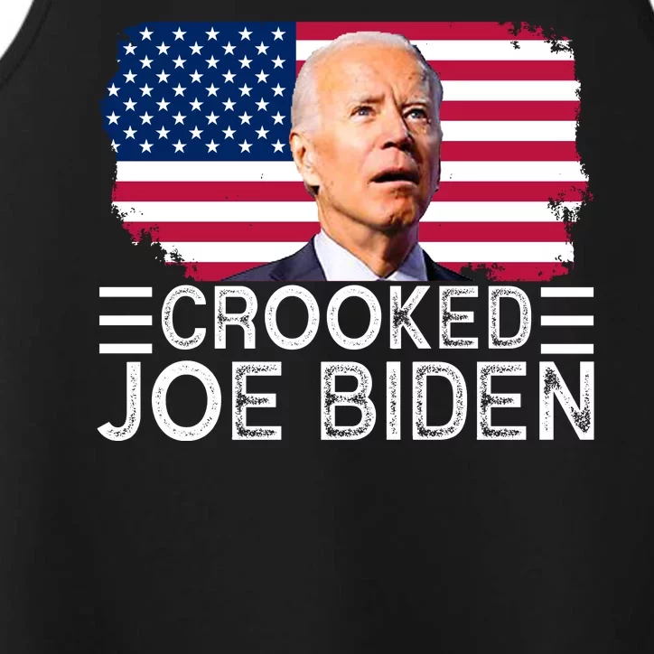 Crooked Joe Biden Flag Pro Trump 2024 Performance Tank