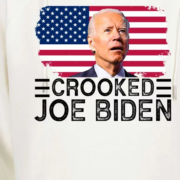 Crooked Joe Biden Flag Pro Trump 2024 Womens Funnel Neck Pullover Hood