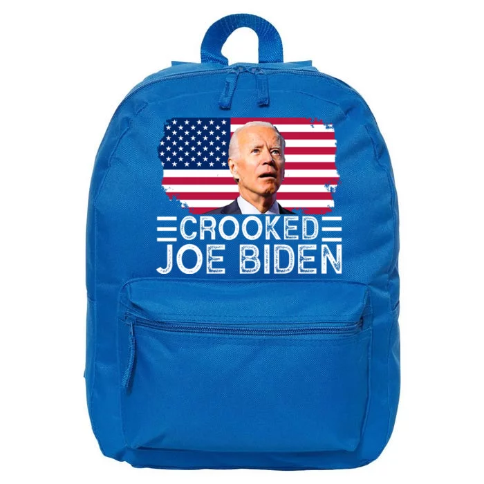 Crooked Joe Biden Flag Pro Trump 2024 16 in Basic Backpack