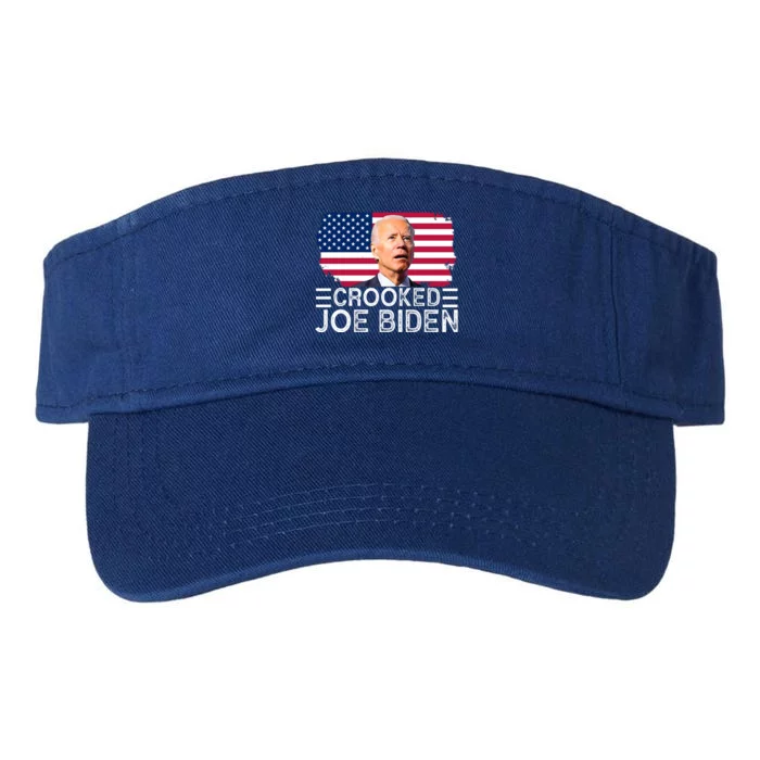 Crooked Joe Biden Flag Pro Trump 2024 Valucap Bio-Washed Visor