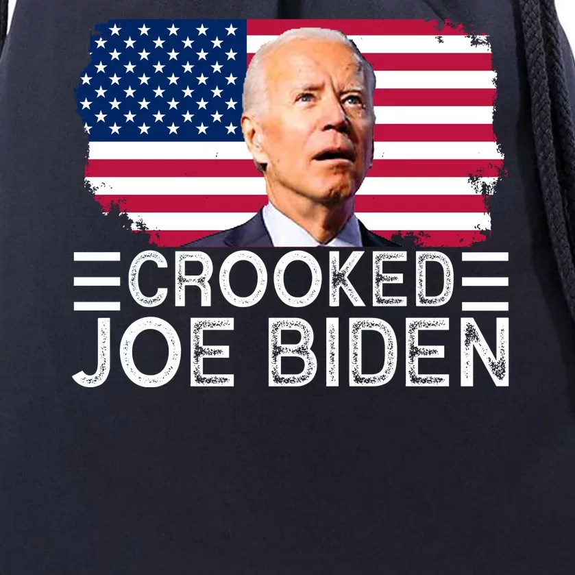 Crooked Joe Biden Flag Pro Trump 2024 Drawstring Bag