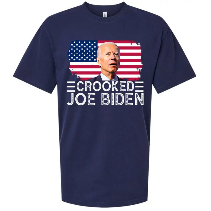 Crooked Joe Biden Flag Pro Trump 2024 Sueded Cloud Jersey T-Shirt