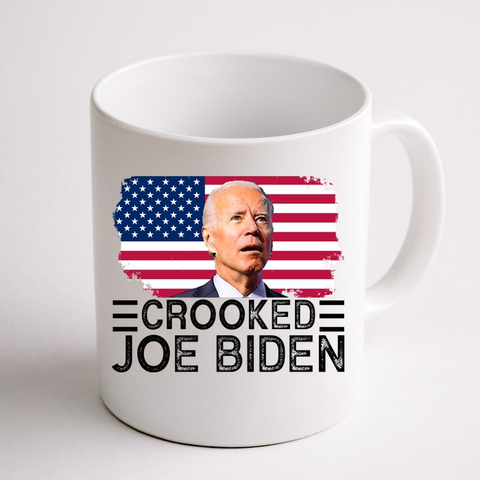 Crooked Joe Biden Flag Pro Trump 2024 Front & Back Coffee Mug