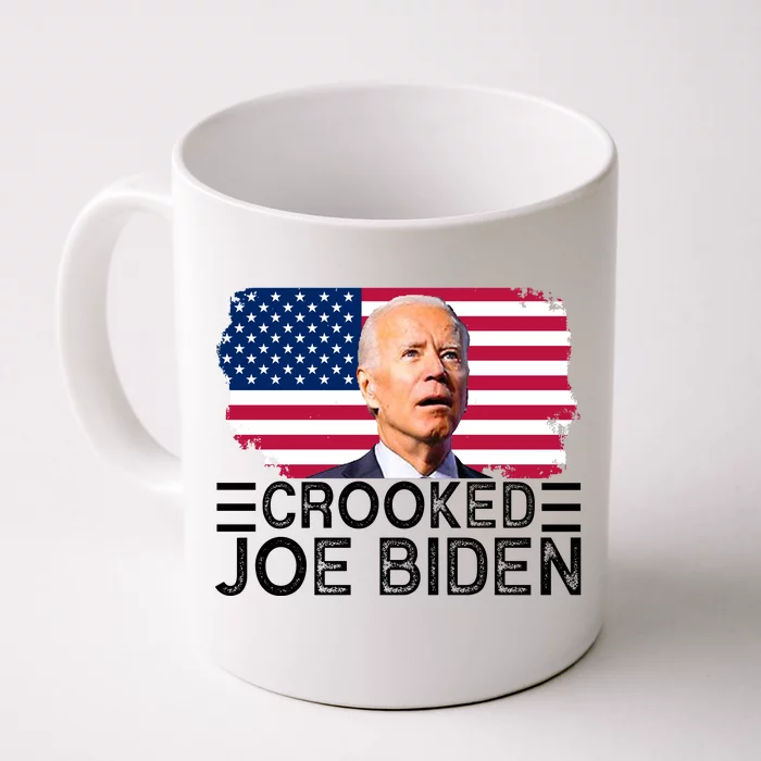 Crooked Joe Biden Flag Pro Trump 2024 Front & Back Coffee Mug