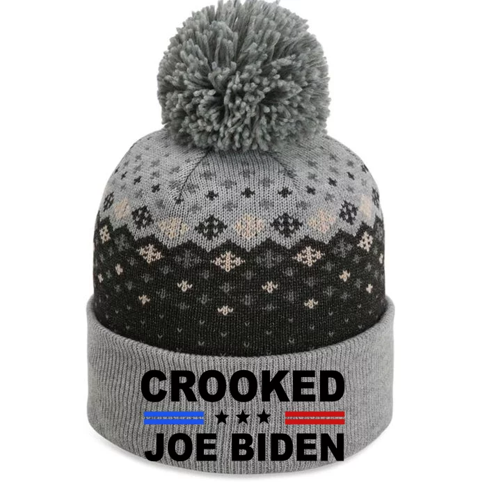 Crooked Joe Biden Trump Quote Political The Baniff Cuffed Pom Beanie