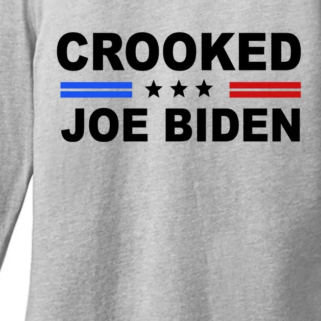 Crooked Joe Biden Trump Quote Political Womens CVC Long Sleeve Shirt