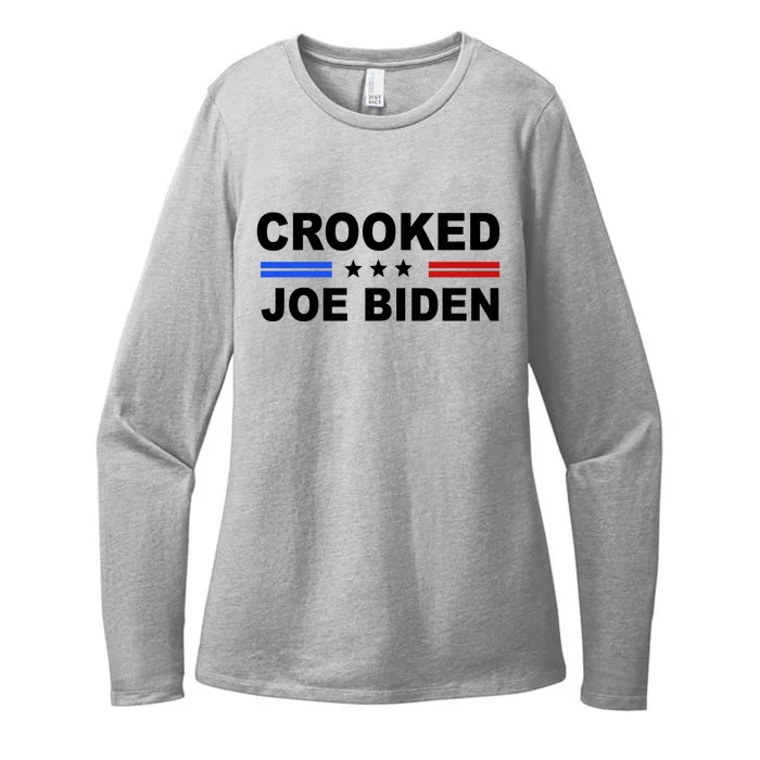 Crooked Joe Biden Trump Quote Political Womens CVC Long Sleeve Shirt