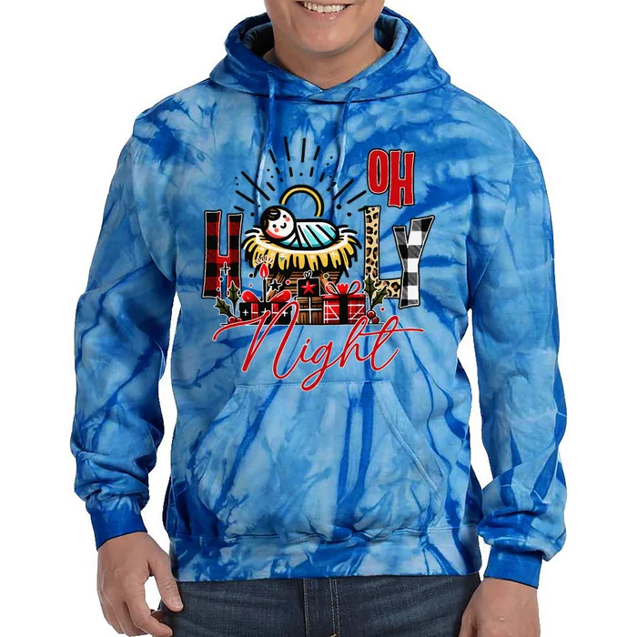 Christmas Jesus Born Holly Night Tie Dye Hoodie