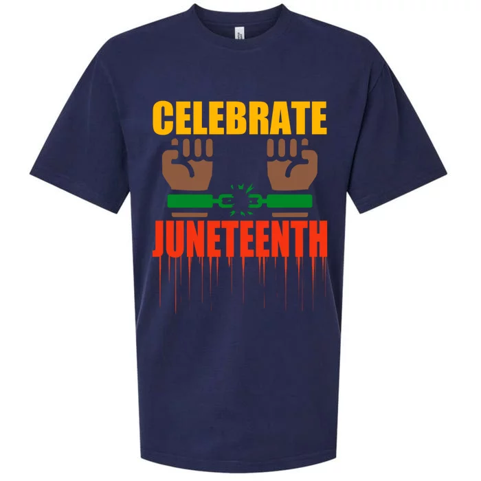 Celebrate Juneteenth Breaking Chains Slavery Freedom Funny Gift Sueded Cloud Jersey T-Shirt