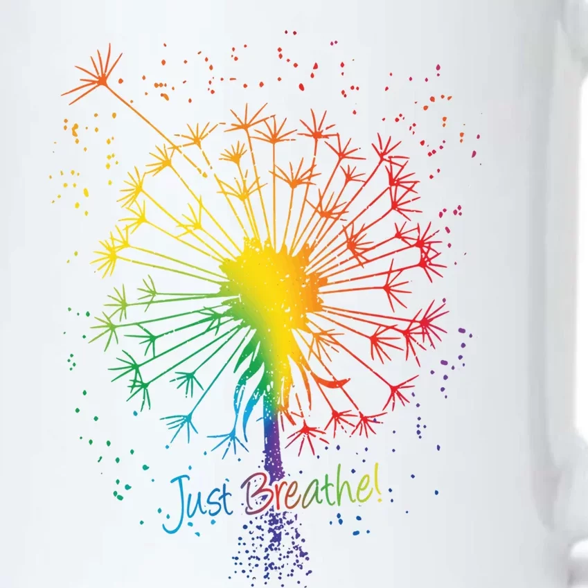 Cute Just Blow Dandelion Tattoodesign Arrows Breathe Rainbow Gift Black Color Changing Mug