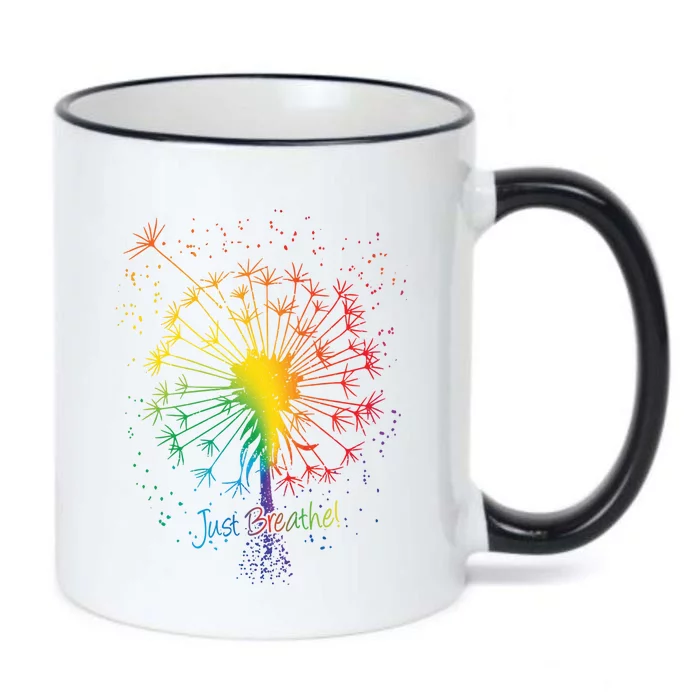 Cute Just Blow Dandelion Tattoodesign Arrows Breathe Rainbow Gift Black Color Changing Mug