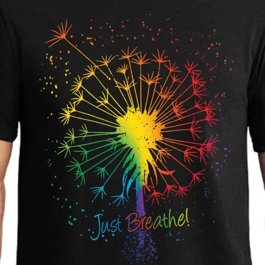 Cute Just Blow Dandelion Tattoodesign Arrows Breathe Rainbow Gift Pajama Set