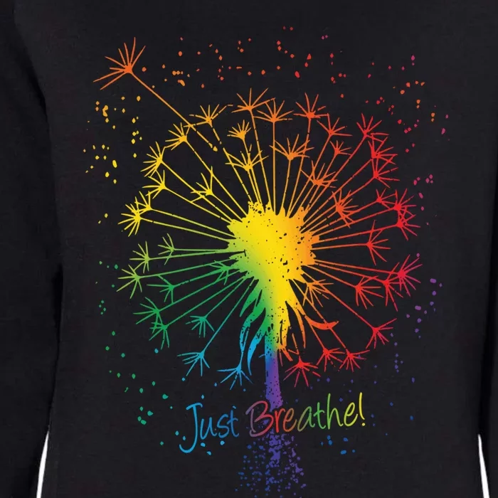 Cute Just Blow Dandelion Tattoodesign Arrows Breathe Rainbow Gift Womens California Wash Sweatshirt