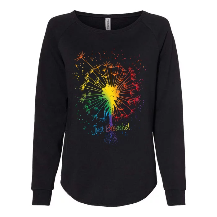 Cute Just Blow Dandelion Tattoodesign Arrows Breathe Rainbow Gift Womens California Wash Sweatshirt