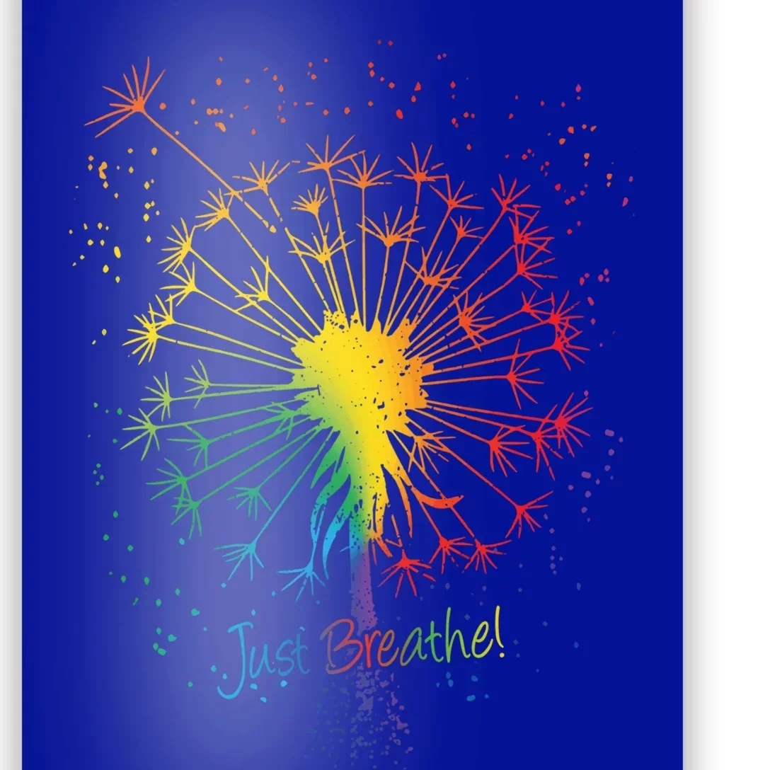 Cute Just Blow Dandelion Tattoodesign Arrows Breathe Rainbow Gift Poster