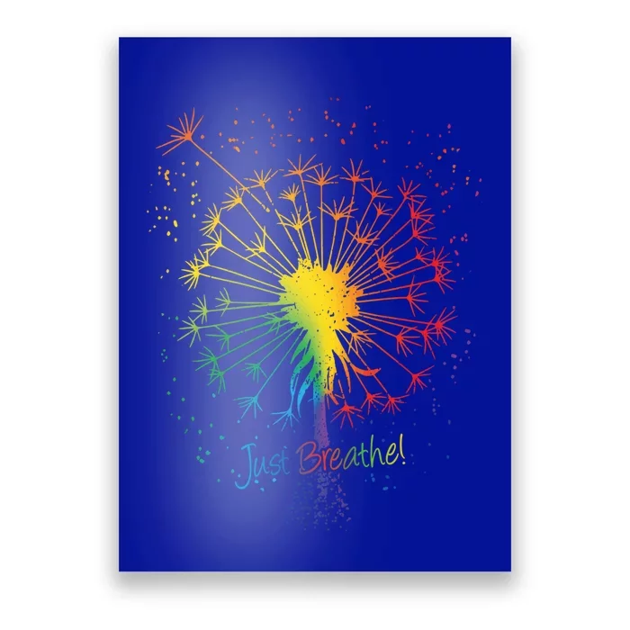 Cute Just Blow Dandelion Tattoodesign Arrows Breathe Rainbow Gift Poster