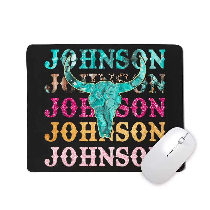 C.O.J.O Johnson Bull Skull Music Country 70s Cowboys Boot Mousepad