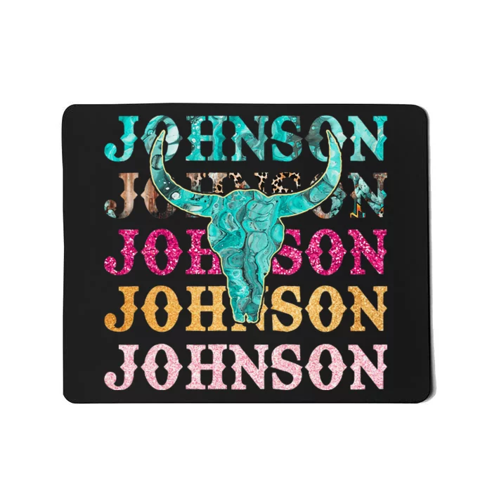 C.O.J.O Johnson Bull Skull Music Country 70s Cowboys Boot Mousepad