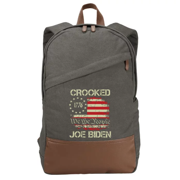 Crooked Joe Biden Trump Quote Called Joe Biden Crooked Cotton Canvas Backpack