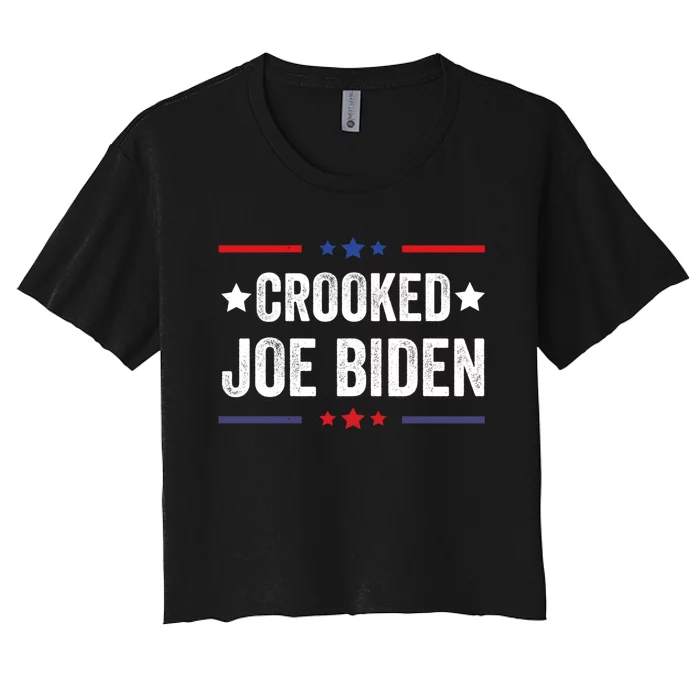 Crooked Joe Biden Trump Quote Called Joe Biden Crooked Women's Crop Top Tee