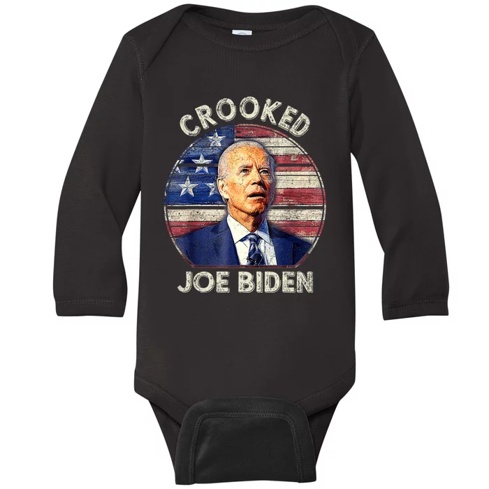 Crooked Joe Biden Trump Quote Called Joe Biden Crooked Baby Long Sleeve Bodysuit