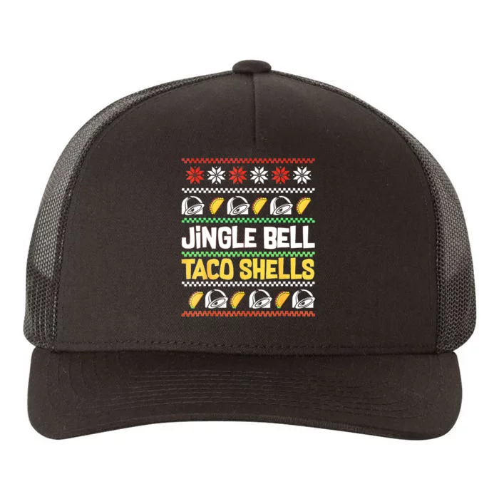 Christmas Jingle Bells Taco Shells Funny Ugly Xmas Sweater Yupoong Adult 5-Panel Trucker Hat