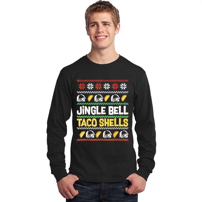 Christmas Jingle Bells Taco Shells Funny Ugly Xmas Sweater Long Sleeve Shirt