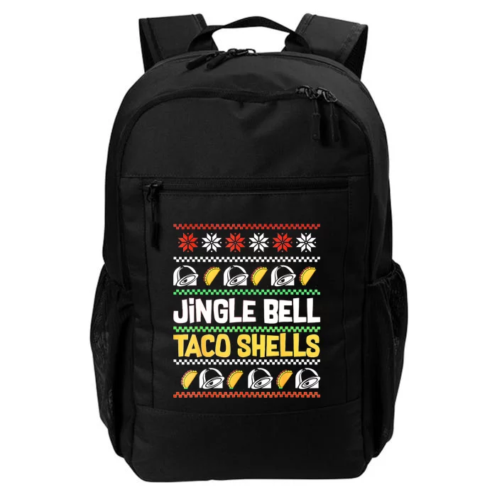 Christmas Jingle Bells Taco Shells Funny Ugly Xmas Sweater Daily Commute Backpack