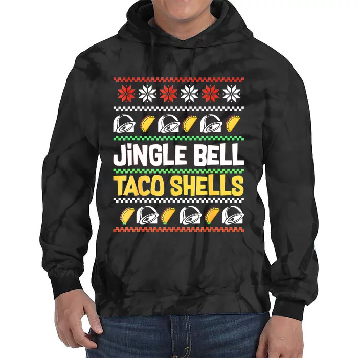 Christmas Jingle Bells Taco Shells Funny Ugly Xmas Sweater Tie Dye Hoodie