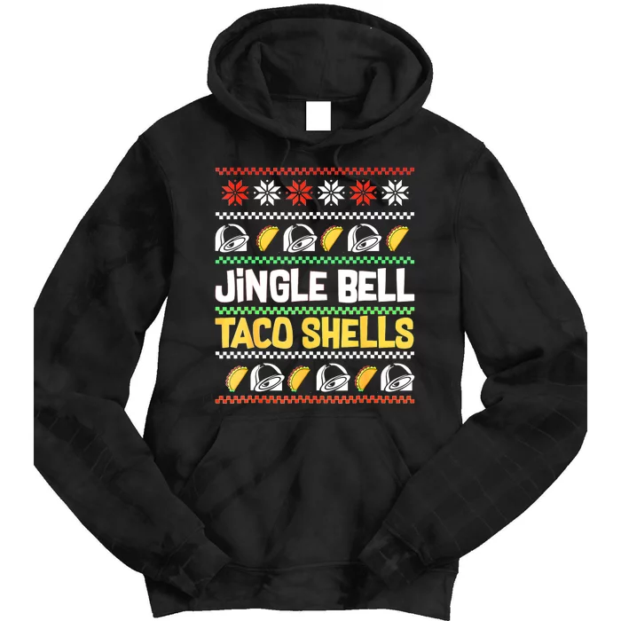 Christmas Jingle Bells Taco Shells Funny Ugly Xmas Sweater Tie Dye Hoodie