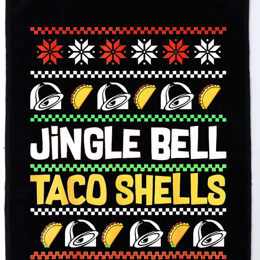 Christmas Jingle Bells Taco Shells Funny Ugly Xmas Sweater Platinum Collection Golf Towel