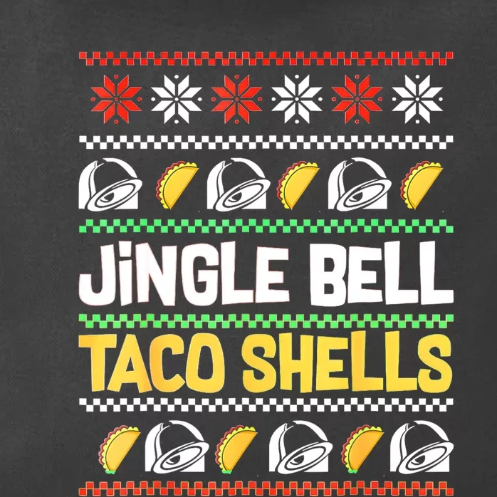 Christmas Jingle Bells Taco Shells Funny Ugly Xmas Sweater Zip Tote Bag