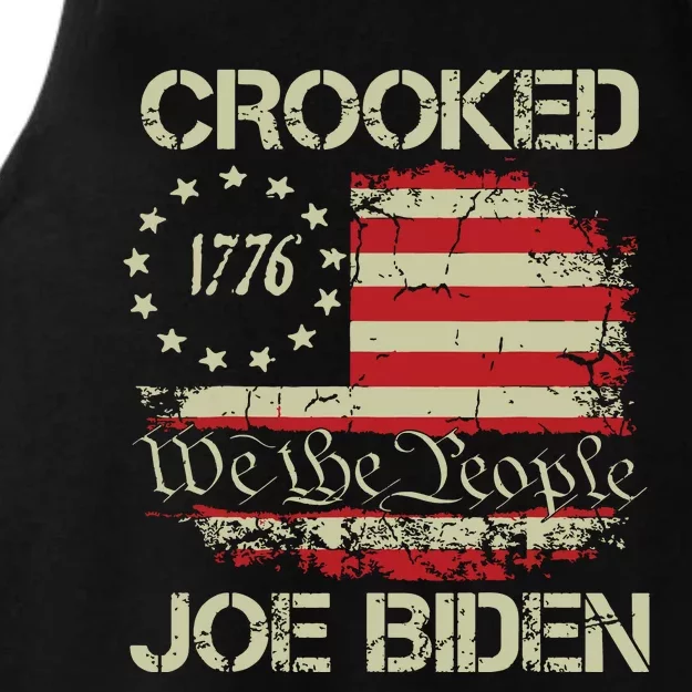 Crooked Joe Biden Trump Quote Called Joe Biden Crooked Ladies Tri-Blend Wicking Tank