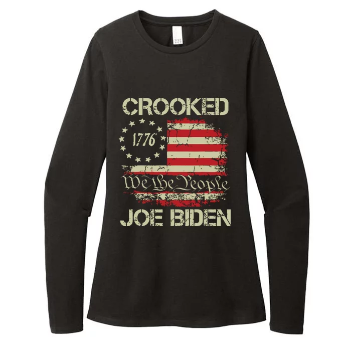 Crooked Joe Biden Trump Quote Called Joe Biden Crooked Womens CVC Long Sleeve Shirt