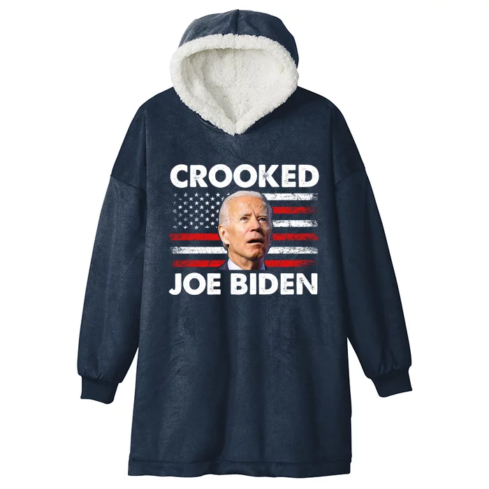 Crooked Joe Biden Trump Quote Called Joe Biden Crooked Hooded Wearable Blanket