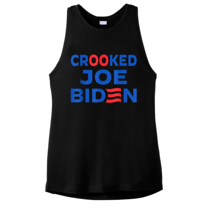 Crooked Joe Biden Trump Quote Called Joe Biden Crooked Ladies Tri-Blend Wicking Tank