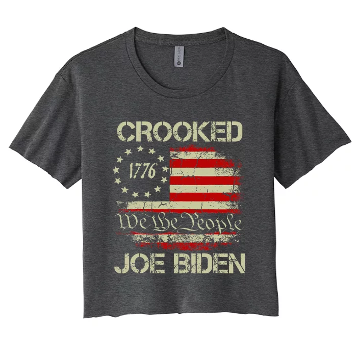 Crooked Joe Biden Trump Quote Called Joe Biden Crooked Women's Crop Top Tee