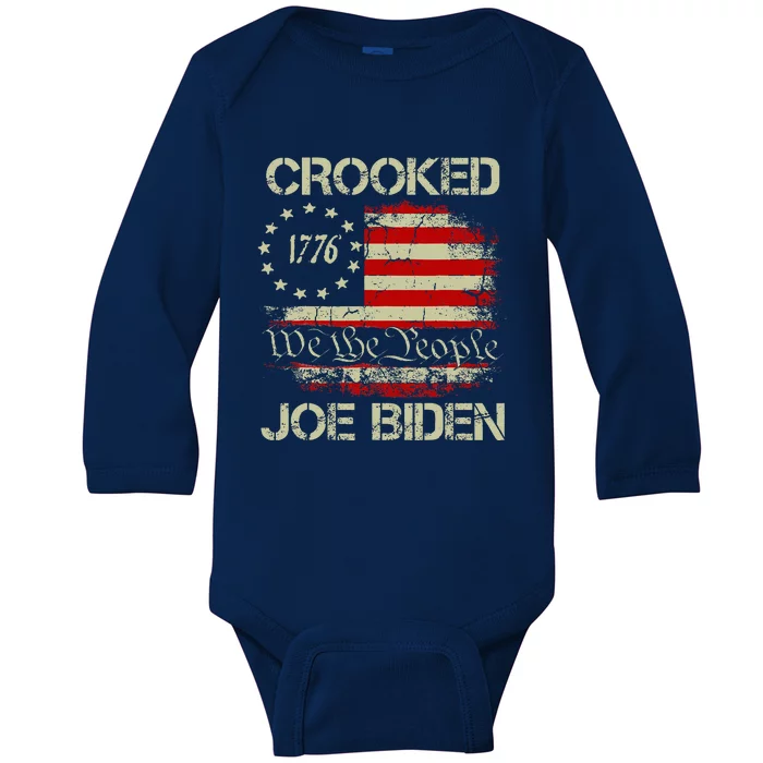 Crooked Joe Biden Trump Quote Called Joe Biden Crooked Baby Long Sleeve Bodysuit