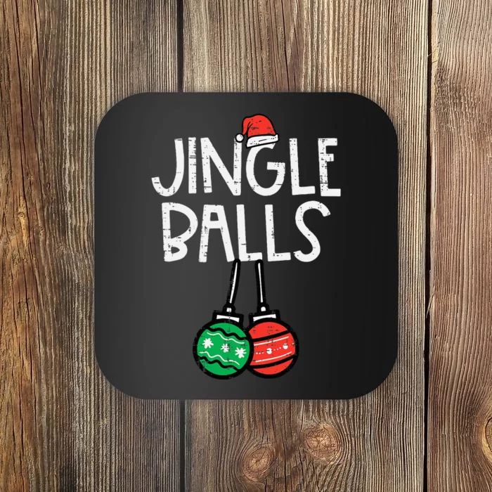 Christmas Jingle Balls Santa Funny Xmas Matching Couple Coaster