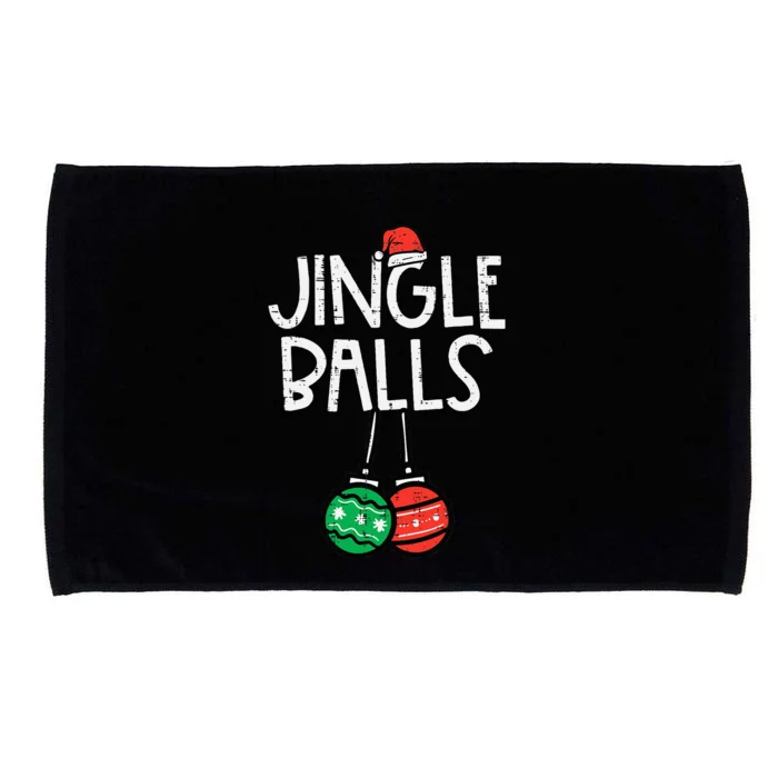 Christmas Jingle Balls Santa Funny Xmas Matching Couple Microfiber Hand Towel