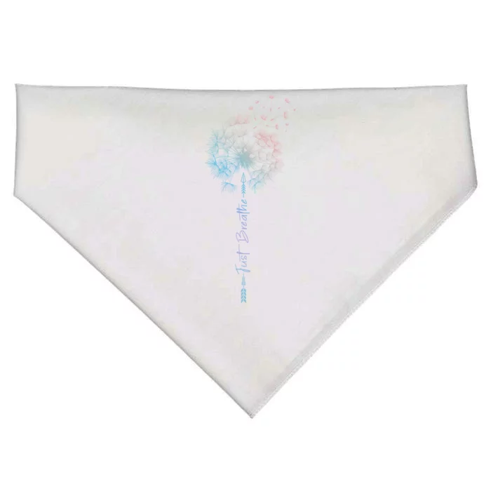 Cute Just Blow Dandelion Tattoodesign Arrows Breathe Rainbow Great Gift USA-Made Doggie Bandana