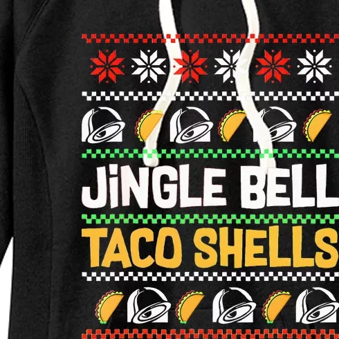 Christmas Jingle Bells Taco Shells Funny Ugly Xmas Sweater Women's Fleece Hoodie