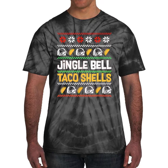 Christmas Jingle Bells Taco Shells Funny Ugly Xmas Sweater Tie-Dye T-Shirt