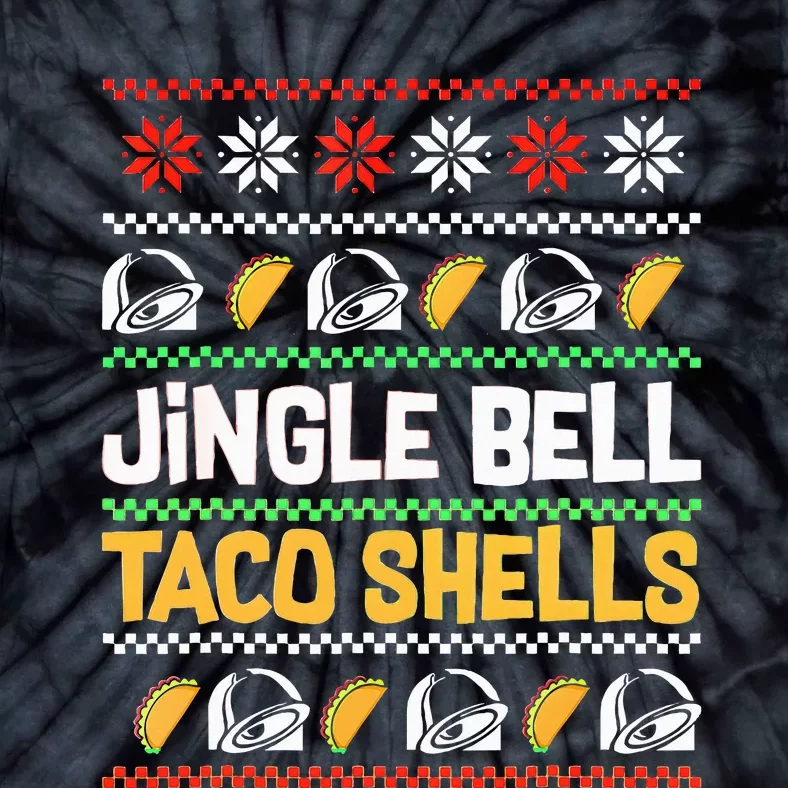 Christmas Jingle Bells Taco Shells Funny Ugly Xmas Sweater Tie-Dye T-Shirt