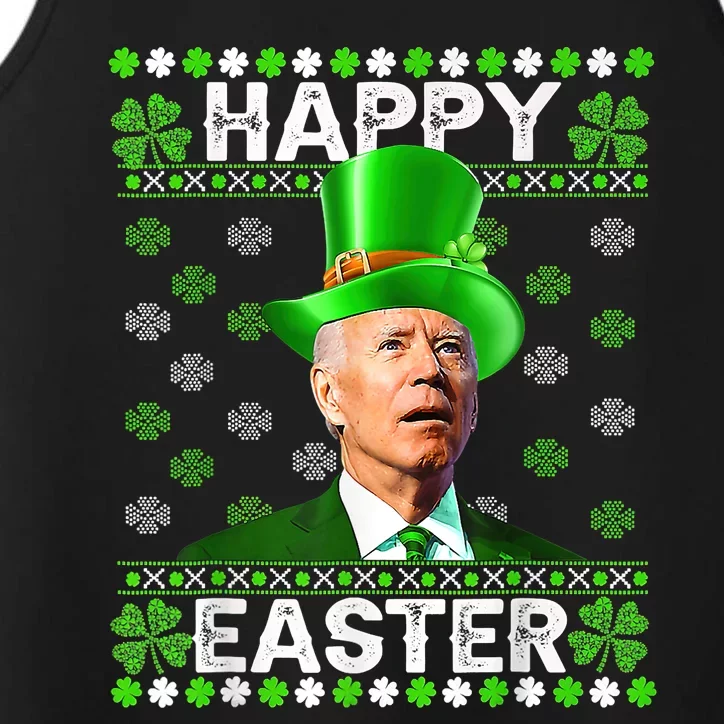 Confused Joe Biden Happy Easter St Patricks Day Performance Tank