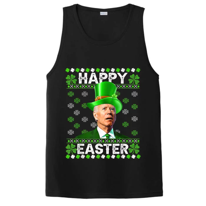 Confused Joe Biden Happy Easter St Patricks Day Performance Tank