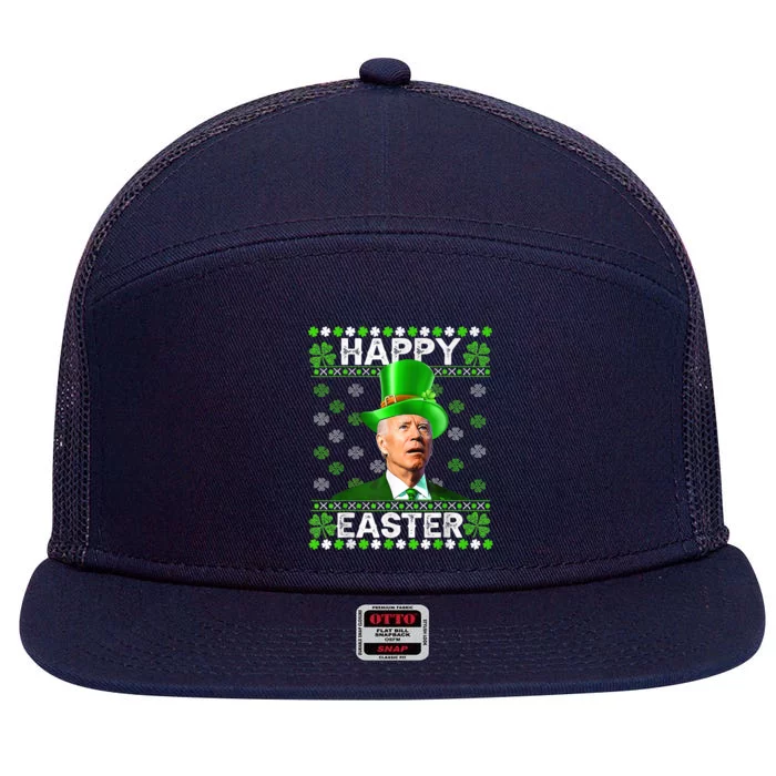 Confused Joe Biden Happy Easter St Patricks Day 7 Panel Mesh Trucker Snapback Hat