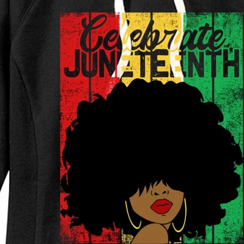 Celebrate Juneteenth Blm Melanin Black History Month Gift Women's Fleece Hoodie