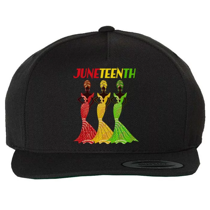 Celebrate Juneteenth Beautiful Black African American Women Attire Wool Snapback Cap