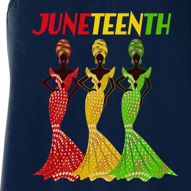 Celebrate Juneteenth Beautiful Black African American Women Attire Women's Racerback Tank